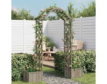 vidaXL Garden Pergola with Planter Grey Solid Firwood