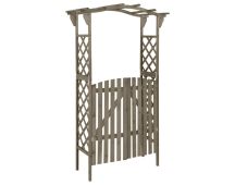 vidaXL Pergola with Gate 116x40x204 cm Grey Solid Firwood