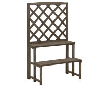 vidaXL Plant Stand with Trellis Grey 70x42x115 cm Solid Fir Wood