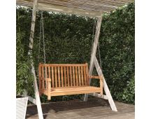 vidaXL Swing Bench Solid Teak Wood 114x60x64 cm