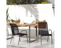 vidaXL Garden Chairs 2 pcs Steel and Textilene Black