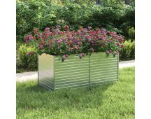 vidaXL Garden Raised Bed 160x80x77 cm Galvanized Steel Silver