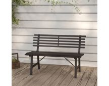 vidaXL Garden Bench 110 cm Steel Black