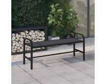 vidaXL Garden Bench 124.5 cm Steel and WPC Black