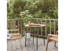 vidaXL Tea Table Brown 45 cm Poly Rattan