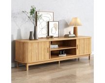 160cm Ribbed Natural Entertainment Unit