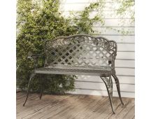 vidaXL Garden Bench 108 cm Cast Aluminium Green