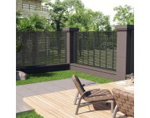 vidaXL Louver Fence WPC 180x180 cm Black