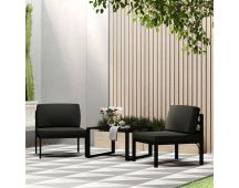 vidaXL 3 Piece Garden Sofa Set with Cushions Aluminium Anthracite