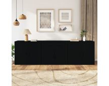 vidaXL Sideboards 3 pcs Black Engineered Wood