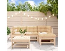 vidaXL 5 Piece Garden Lounge Set with Cushions Solid Wood