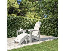 vidaXL Garden Adirondack Chair with Footstool HDPE White