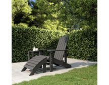 vidaXL Garden Adirondack Chair with Footstool HDPE Anthracite