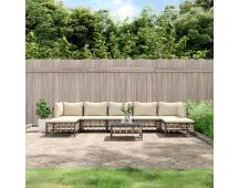 vidaXL 8 Piece Garden Lounge Set with Cushions Anthracite Poly Rattan