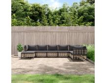 vidaXL 8 Piece Garden Lounge Set with Cushions Anthracite Poly Rattan