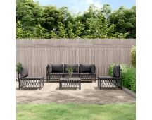 vidaXL 6 Piece Garden Lounge Set with Cushions Anthracite Steel