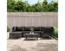 vidaXL 7 Piece Garden Lounge Set with Cushions Anthracite Steel