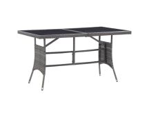 vidaXL Garden Table Grey 140x80x74 cm Poly Rattan