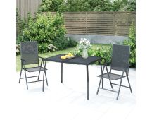 vidaXL 3 Piece Garden Dining Set Anthracite Steel