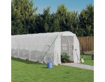 vidaXL Greenhouse with Steel Frame White 20 m� 10x2x2 m