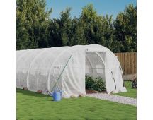 vidaXL Greenhouse with Steel Frame White 24 m� 8x3x2 m