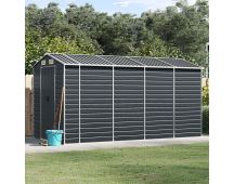 vidaXL Garden Shed Anthracite 191x385x198 cm Galvanised Steel