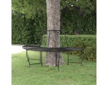 vidaXL Half Round Tree Bench �159 cm Black Steel