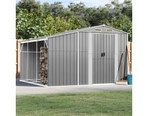 vidaXL Garden Shed Grey 277x279x179 cm Galvanised Steel