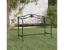 vidaXL 2-Seater Garden Bench 104 cm Black Steel