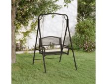 vidaXL Swing Bench 124 cm Black Steel