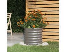 vidaXL Garden Planter Powder-coated Steel 40x40x36 cm Grey