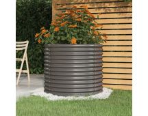 vidaXL Garden Planter Powder-coated Steel 80x80x68 cm Grey