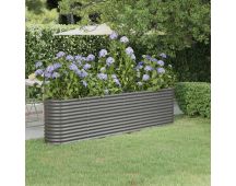 vidaXL Garden Raised Bed Powder-Coated Steel 260x40x68 cm Grey