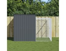 vidaXL Dog House with Run Anthracite 214x253x181 cm Galvanised Steel