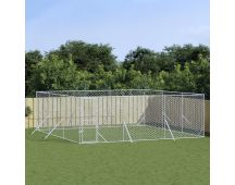 vidaXL Outdoor Dog Kennel Silver 6x6x2 m Galvanised Steel