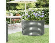 vidaXL Garden Raised Bed Powder-Coated Steel 100x100x68 cm Grey