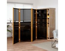 vidaXL 4-Panel Room Divider Black 280x180 cm