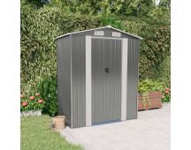 vidaXL Garden Shed Light Grey 192x108x223 cm Galvanised Steel