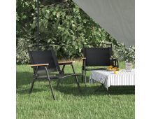 vidaXL Camping Chairs 2 pcs Black 54x43x59 cm Oxford Fabric