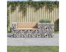 vidaXL Garden Bench with Gabion Basket Solid Wood Pine