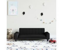 vidaXL Kids Sofa Black 90x53x30 cm Faux Leather