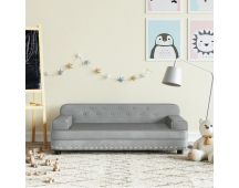 vidaXL Kids Sofa Light Grey 90x53x30 cm Velvet