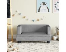 vidaXL Kids Sofa Light Grey 60x40x30 cm Velvet