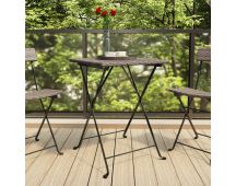 vidaXL Folding Bistro Table Grey 55x54x71 cm Poly Rattan