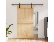 vidaXL Sliding Door with Hardware Set 100x210 cm Solid Wood Pine