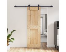 vidaXL Sliding Door with Hardware Set 70x210 cm Solid Wood Pine