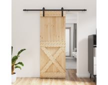 vidaXL Sliding Door with Hardware Set 80x210 cm Solid Wood Pine