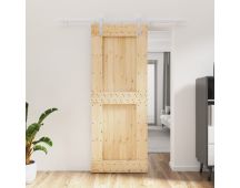 vidaXL Sliding Door with Hardware Set 80x210 cm Solid Wood Pine