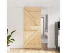 vidaXL Sliding Door with Hardware Set 90x210 cm Solid Wood Pine