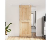 vidaXL Sliding Door with Hardware Set 80x210 cm Solid Wood Pine